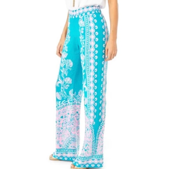 Lilly Pulitzer Bal Harbour palazzo pants Sz L - Picture 3 of 8